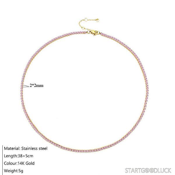 Cubic Zirconia Choker Necklace - Fashionable & Dainty Clavicle Necklace