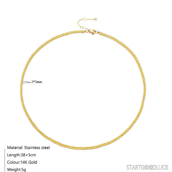 Cubic Zirconia Choker Necklace - Fashionable & Dainty Clavicle Necklace