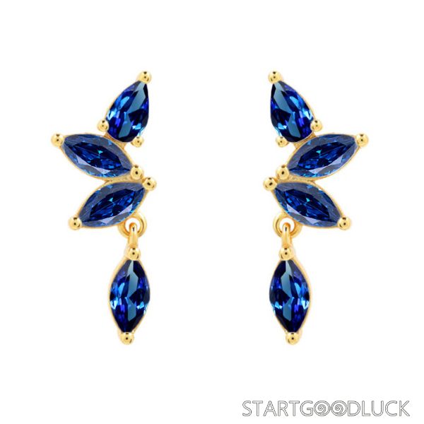 Cubic Zirconia Earrings - Butterfly Crystal Drop Earrings