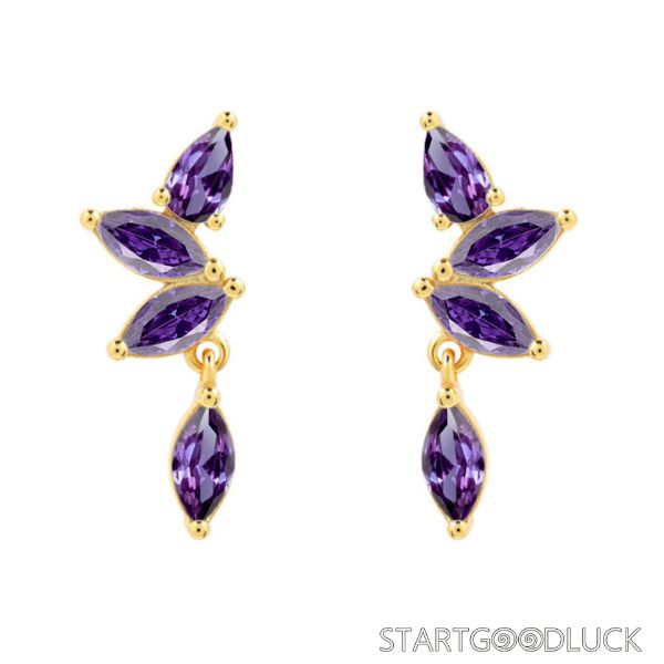 Cubic Zirconia Earrings - Butterfly Crystal Drop Earrings