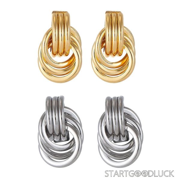 Double Hoop Earring - Gold & Silver Minimalist Statement Jewelry for Daily & Party Looks