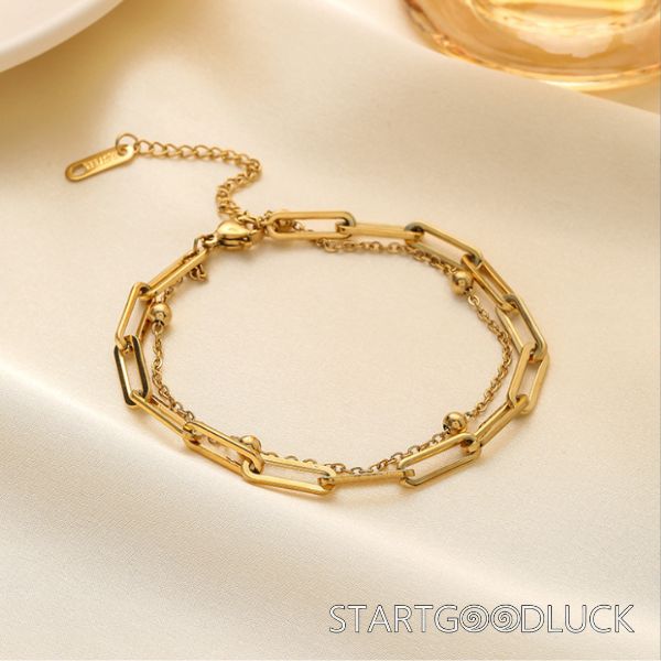 Double Layer Paperclip Bracelet | Gold/Silver Bracelet