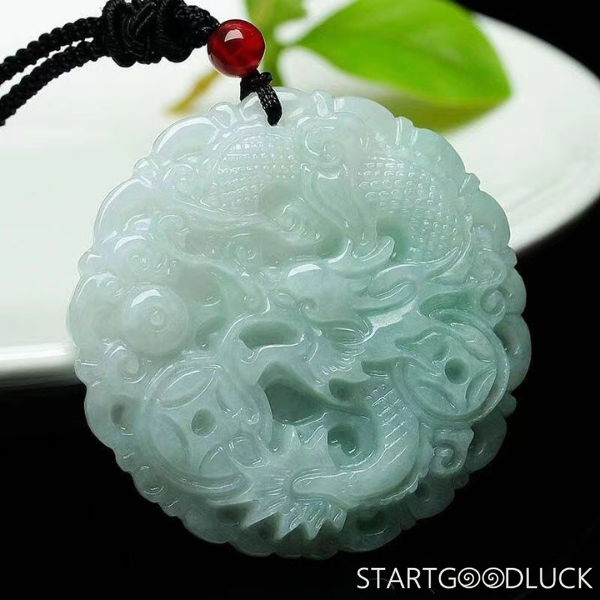 Dragon Jadeite Necklace - Traditional Chinese Dragon Charm Jewelry