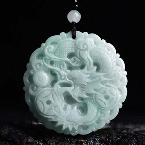 Dragon Jadeite Necklace - Traditional Chinese Dragon Charm Jewelry