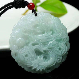 Dragon Jadeite Necklace - Traditional Chinese Dragon Charm Jewelry