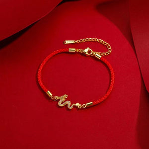 Handmade Red Rope Dragon Bracelet for Luck and Protection