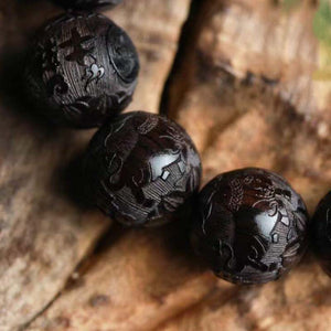 Ebony Running Horse With Yinyang Calming and Sleep-promoting Bracelet