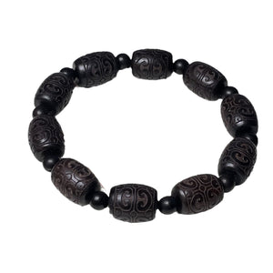 Ebony and Purple Sandalwood Traditional Buddhist Bead Peace and Tranquility Bracelet