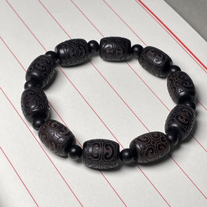 Ebony and Purple Sandalwood Traditional Buddhist Bead Peace and Tranquility Bracelet