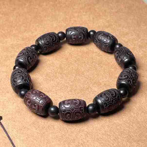 Ebony and Purple Sandalwood Traditional Buddhist Bead Peace and Tranquility Bracelet