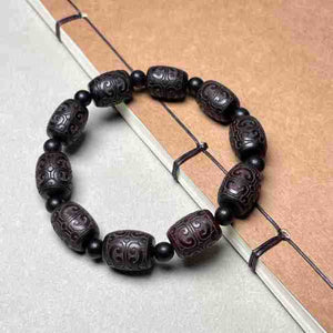 Ebony and Purple Sandalwood Traditional Buddhist Bead Peace and Tranquility Bracelet