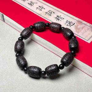 Ebony and Purple Sandalwood Traditional Buddhist Bead Peace and Tranquility Bracelet