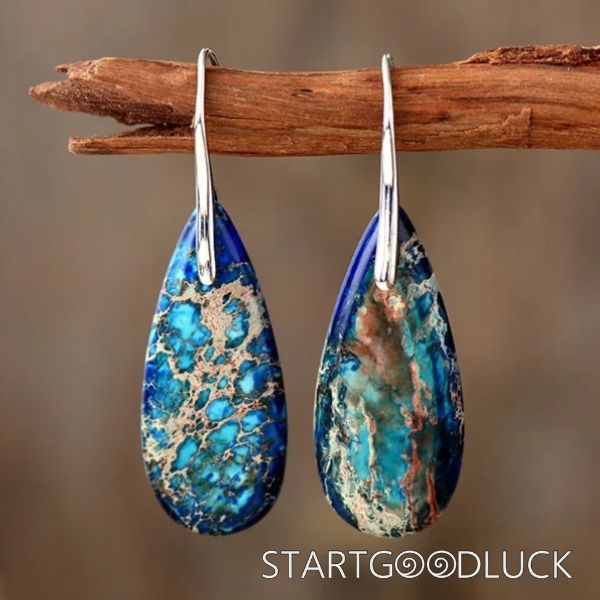 Emperor Stone Healing Crystalline Earrings | Colorful Earrings