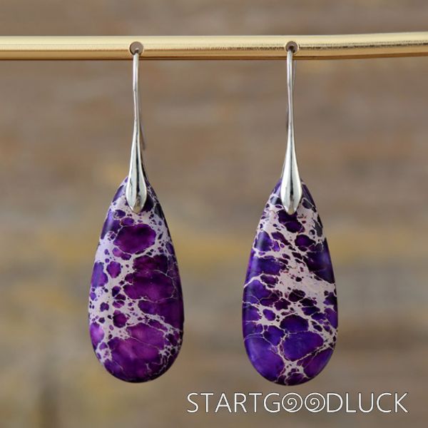 Emperor Stone Healing Crystalline Earrings | Colorful Earrings