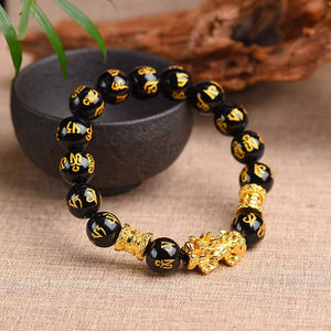 FREE Today: Pixiu Obsidian Wealth-Attracting Bracelet | Mens Beaded Bracelets for Prosperity