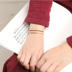 Five-color Rope Red String Jade Lock Love and Luck Bracelet