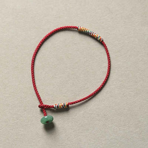 Five-color Rope Red String Jade Lock Love and Luck Bracelet