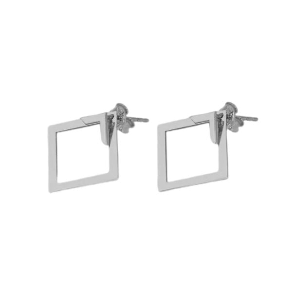 Geometric Square Earrings | Stainless Steel Earrings | 3 Colors Minimalist Style Earrings