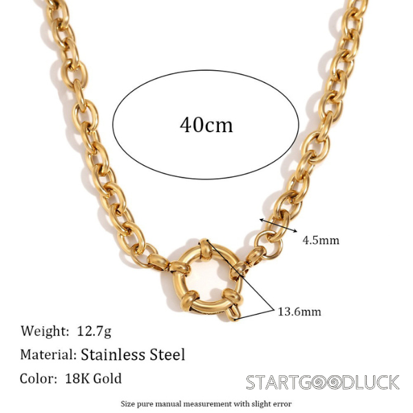 Gold Chain with toggle clasp - Trendy Statement Necklace for Women