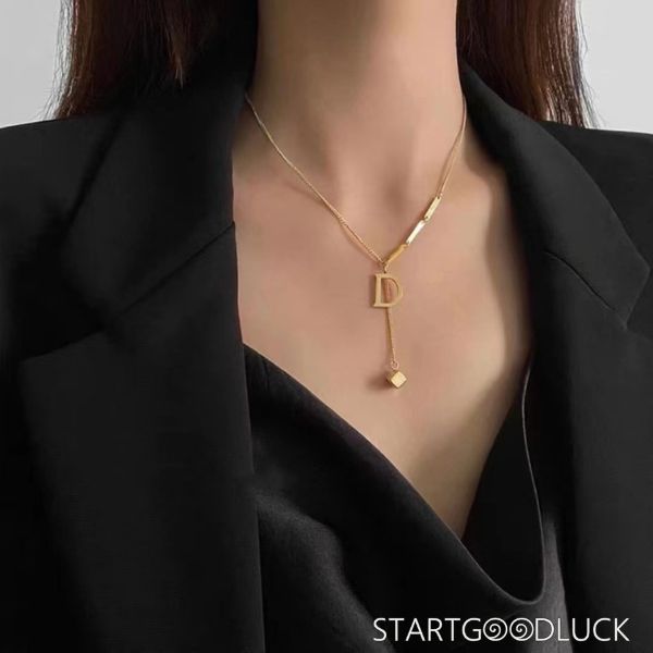 Gold Initial Necklace - Y - Shaped Letter Pendant for Women, Fashion Accessory