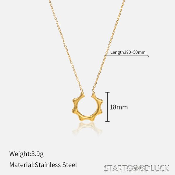 Gold Pendant Necklace - Bohemian Style Statement Necklace