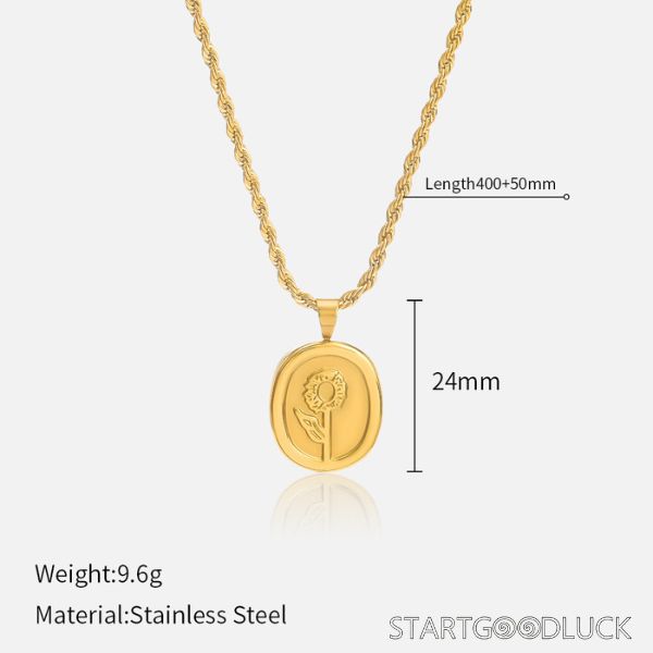 Gold Pendant Necklace - Bohemian Style Statement Necklace