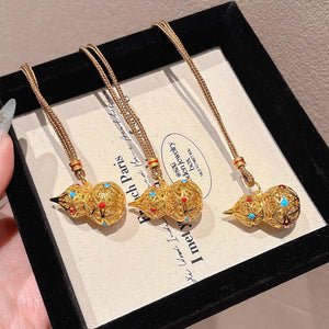 Gourd Necklace for women Chinese style Zen meaning pendant