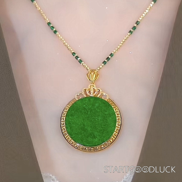 Green Agate Necklace:gold - adorned green agate jewelry