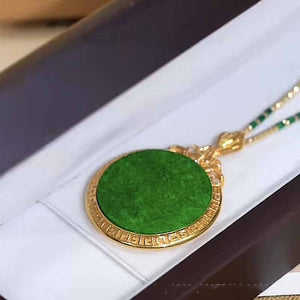 Green Agate Necklace:gold - adorned green agate jewelry