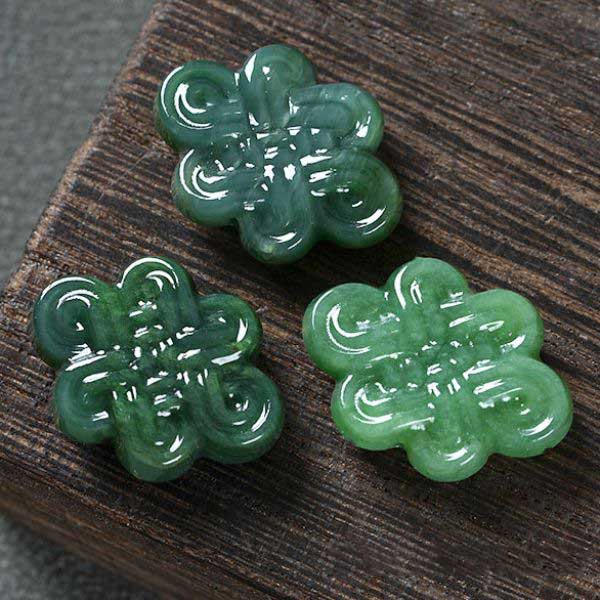 Hand carved jade Pendant - Chinese knot jade pendant