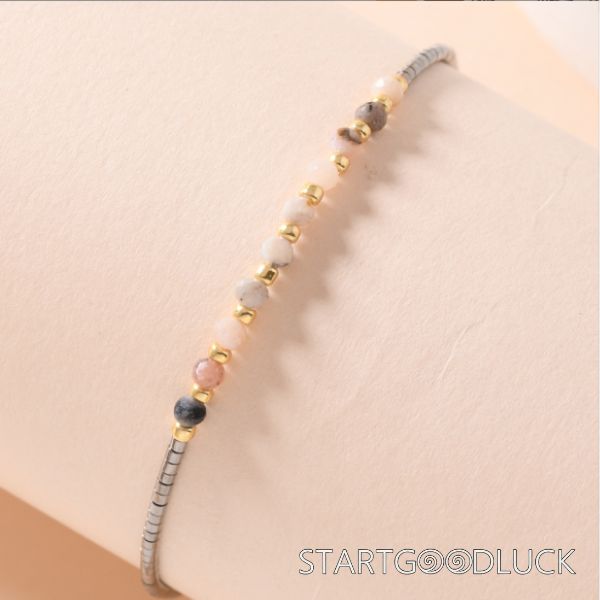 Handmade Beaded Friendship Bracelet | Bohemian Style Simple Semi-Precious Stone Beaded Jewelry