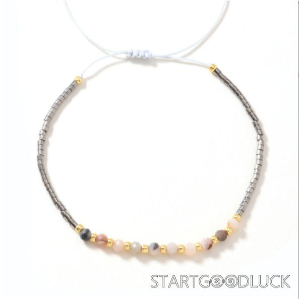 Handmade Beaded Friendship Bracelet | Bohemian Style Simple Semi-Precious Stone Beaded Jewelry