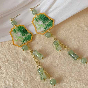 Hanfu Earrings | Chinese Style Bamboo Ink And Wash Drawing Earrings | Elegant Accessories