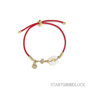 Hetian Jade Peace Buckle Red String Bracelet | A gift of Love and Blessings for Your Partner - StartGoodLuck