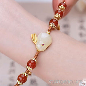 Hetian Jade Rabbit Bracelet | Delicate Blessing Jade Bracelet - StartGoodLuck