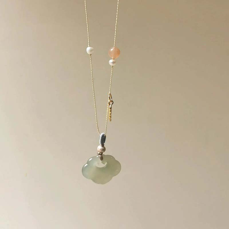 Hetian jade Necklace - Ruyi lock lucky pendant necklace