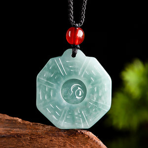 Ice Jade Zen Yinyang Taichi Pendant Balance and Harmony Necklace