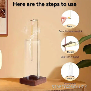 Incense Inverted Burner - Aesthetic Glass & Wood Design | Incense Burner - StartGoodLuck