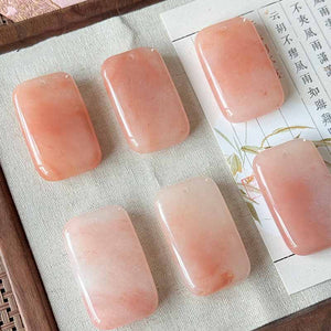 Jade Peace Pendant - Peach - blossom agate smooth - surfaced pendant