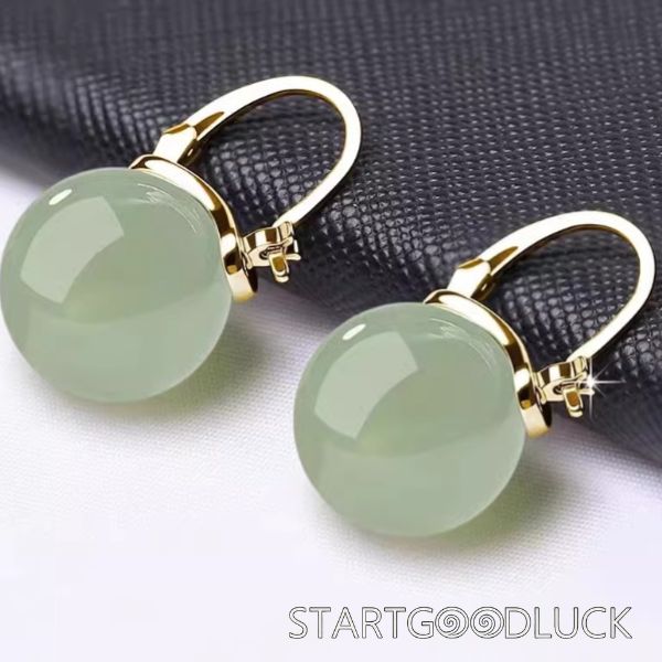 Jade Bead Earrings | Gold d & Silver Earrings