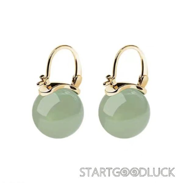Jade Bead Earrings | Gold d & Silver Earrings