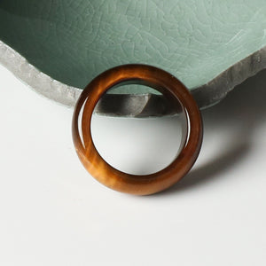 Jade Crafts Tiger's Eye Stone Balance and Harmony Ring