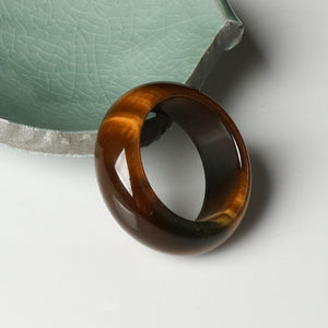 Jade Crafts Tiger's Eye Stone Balance and Harmony Ring