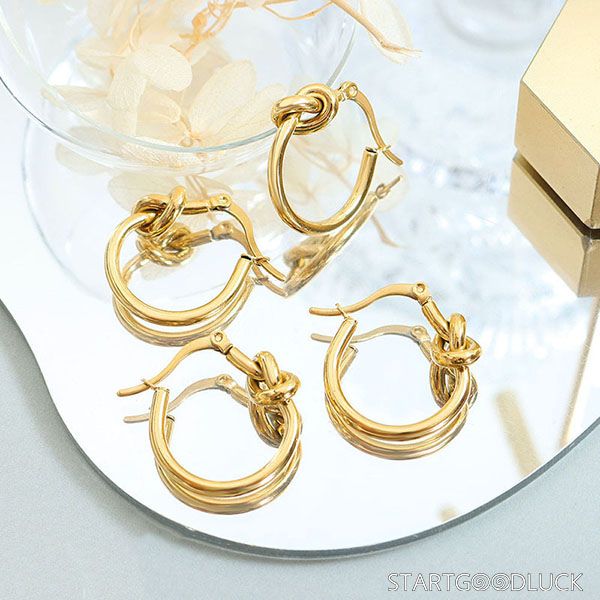 Knot Hoop Earrings - Gold & Silver Fashion Earrings for Daily & Party Wear