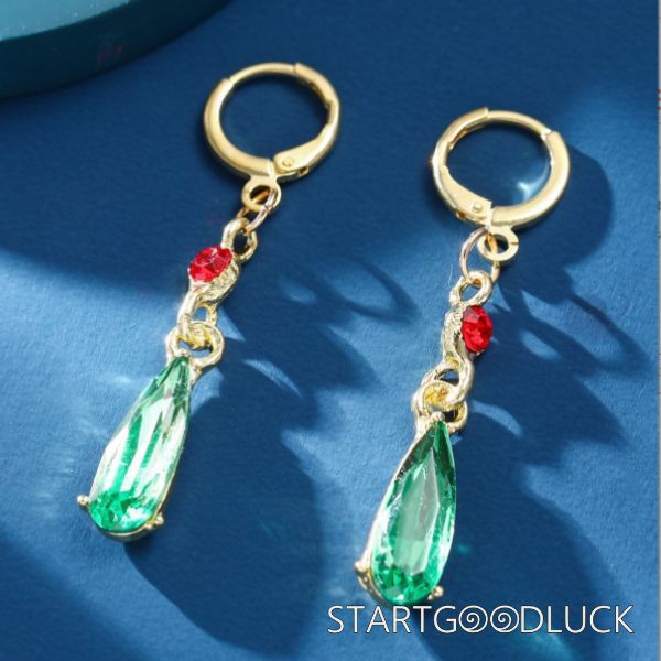 Lake Blue Crystal Teardrop Earring | Gold Plating Hoop Earrings | Stylish Accessories