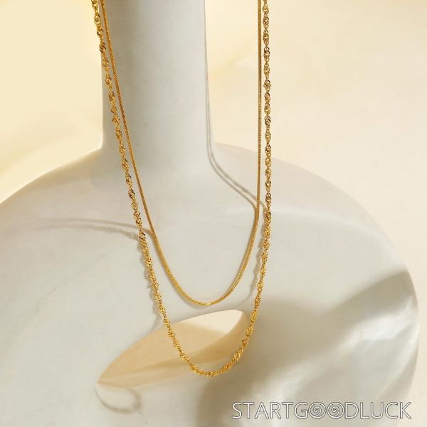 Layered Necklace - Dainty Minimalist Trendy Fashion chain