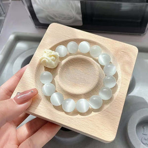 Lion Head Bracelet with Silver Obsidian & Cat’s Eye – StartGoodLuck