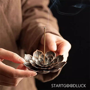 Lotus-Shaped Incense Burner - Beauty & Spirituality | Incense Burner with Lotus Symbol - StartGoodLuck
