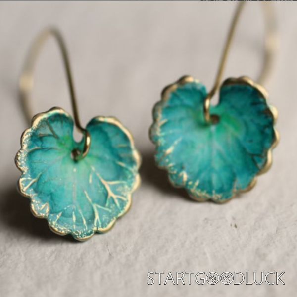Lotus Leaf Earrings | Retro Fashion Accessories | Handmade Chinese Style Earrings