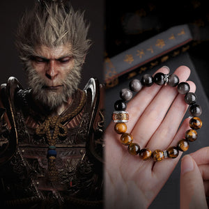 Men’s Silver Obsidian Bracelet with tiger eye